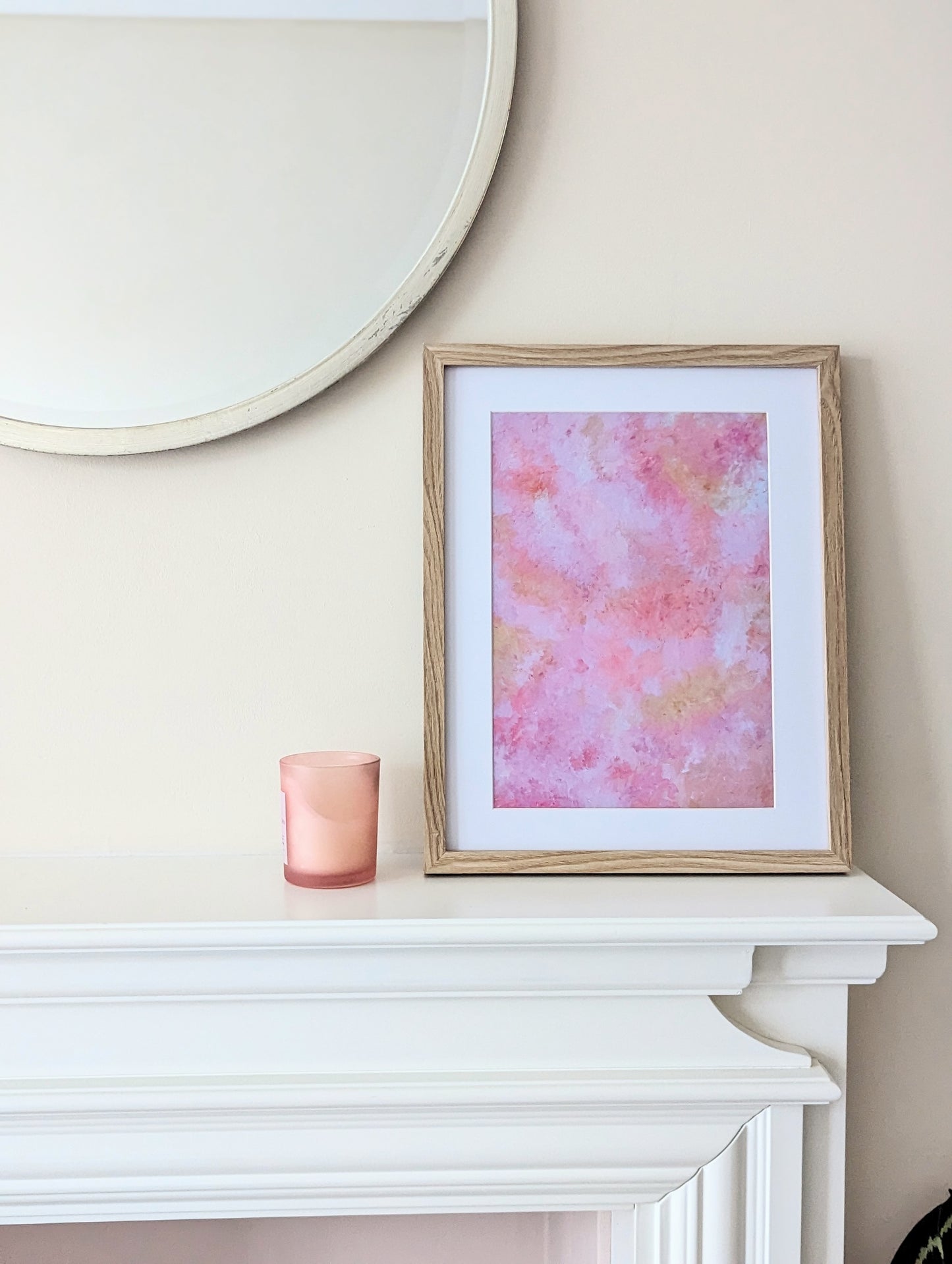 Pink 'Star Gazing' abstract fine art Giclee print for home interiors and wall decor